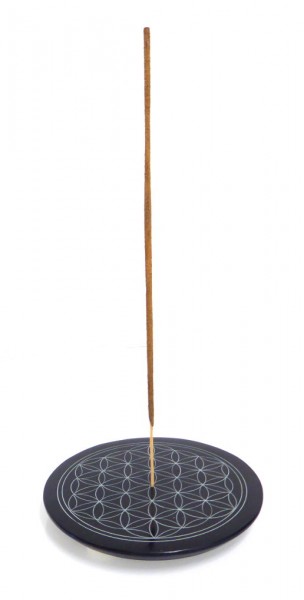 Räucherstäbchenhalter „Blume des Lebens“ Ø 10,0 cm, Speckstein