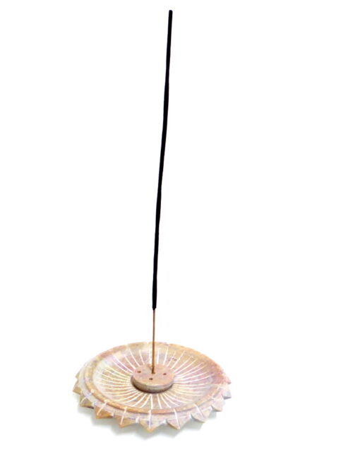 Räucherstäbchenhalter „Kalpana“ aus Speckstein,  Ø ca. 10,5 cm