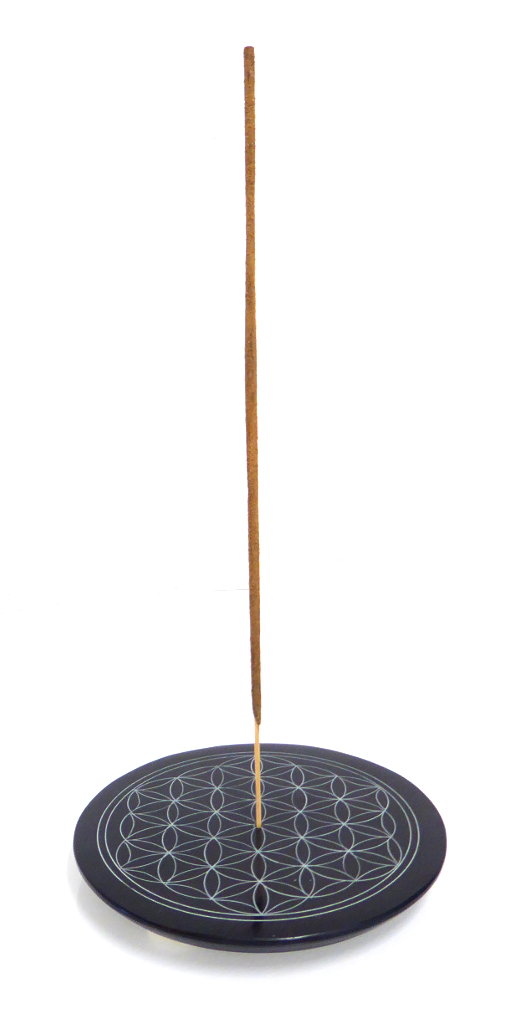 Räucherstäbchenhalter „Blume des Lebens“ Ø 10,0 cm, Speckstein
