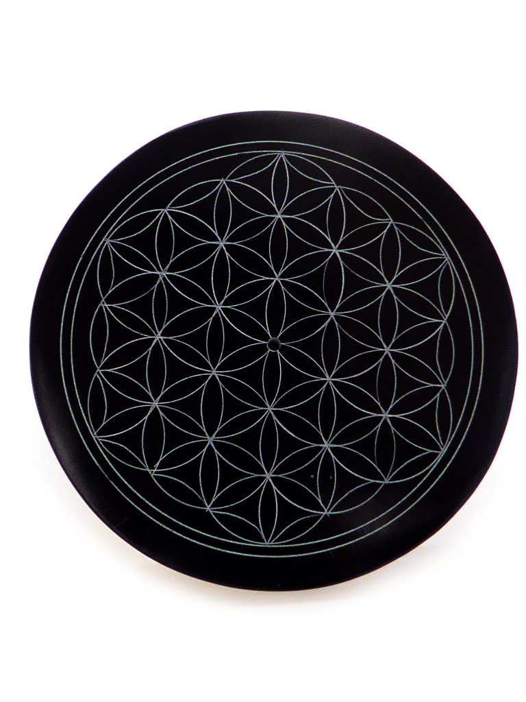 Räucherstäbchenhalter „Blume des Lebens“ Ø 10,0 cm, Speckstein