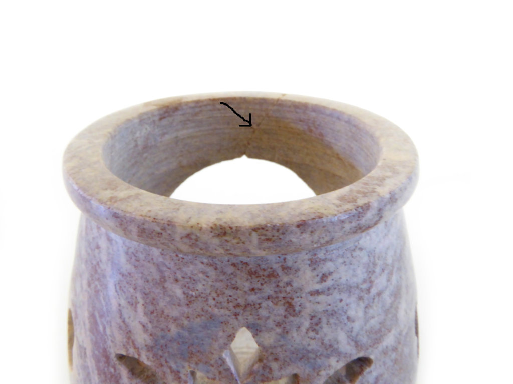 B - Ware: Räucherstövchen "Lotus" aus Speckstein