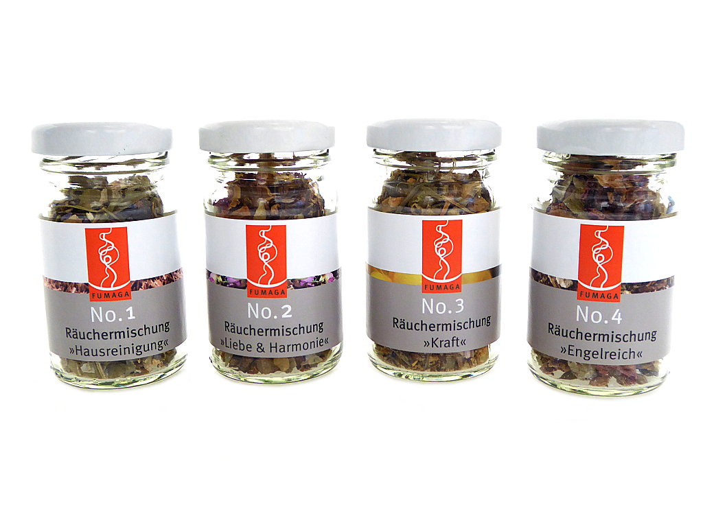 4x 50 ml Räucherwerk No.1 - No.4 im Glas