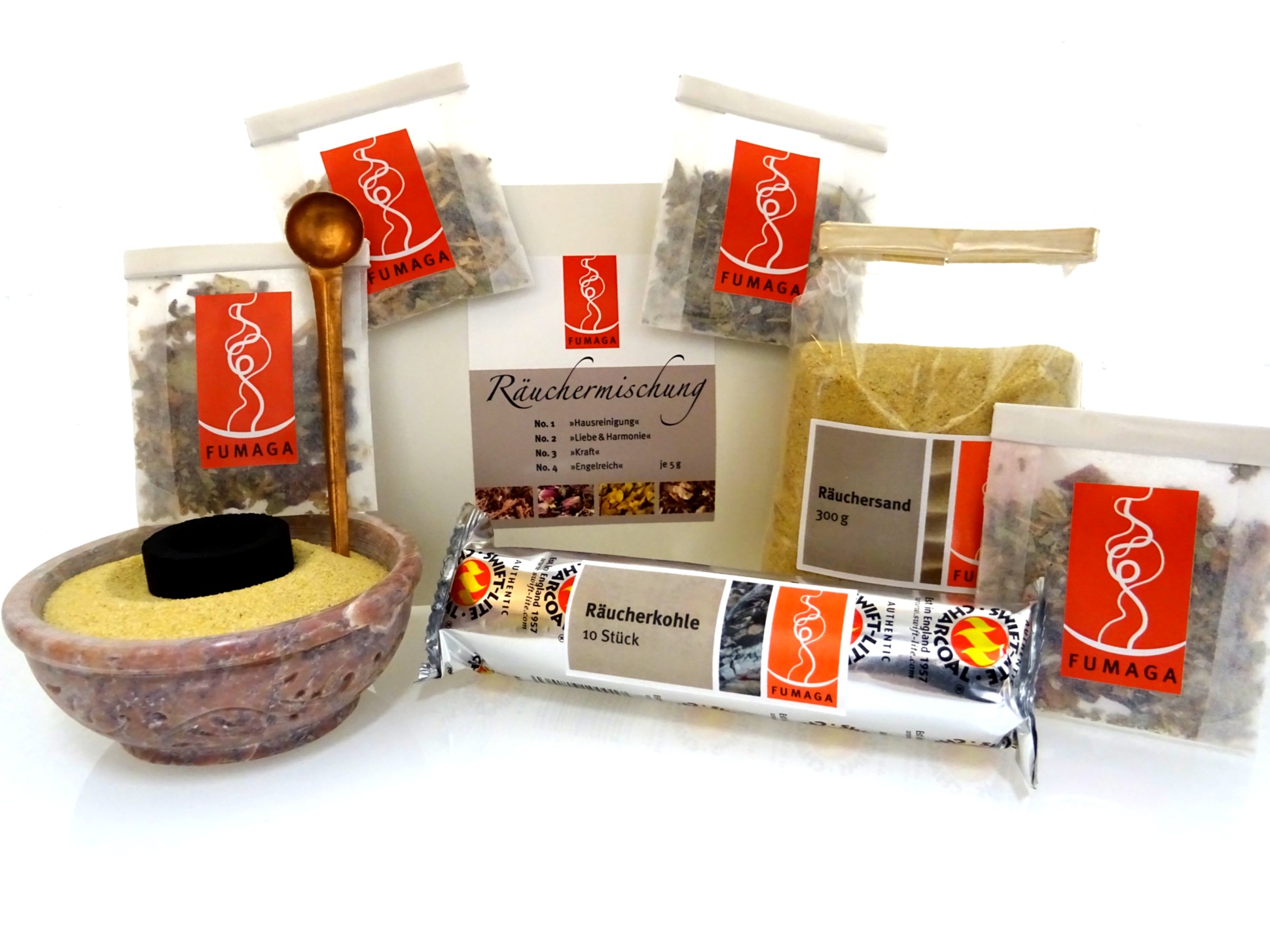 Starterset 8 – teilig mit Specksteinschale Ø 9,0 cm