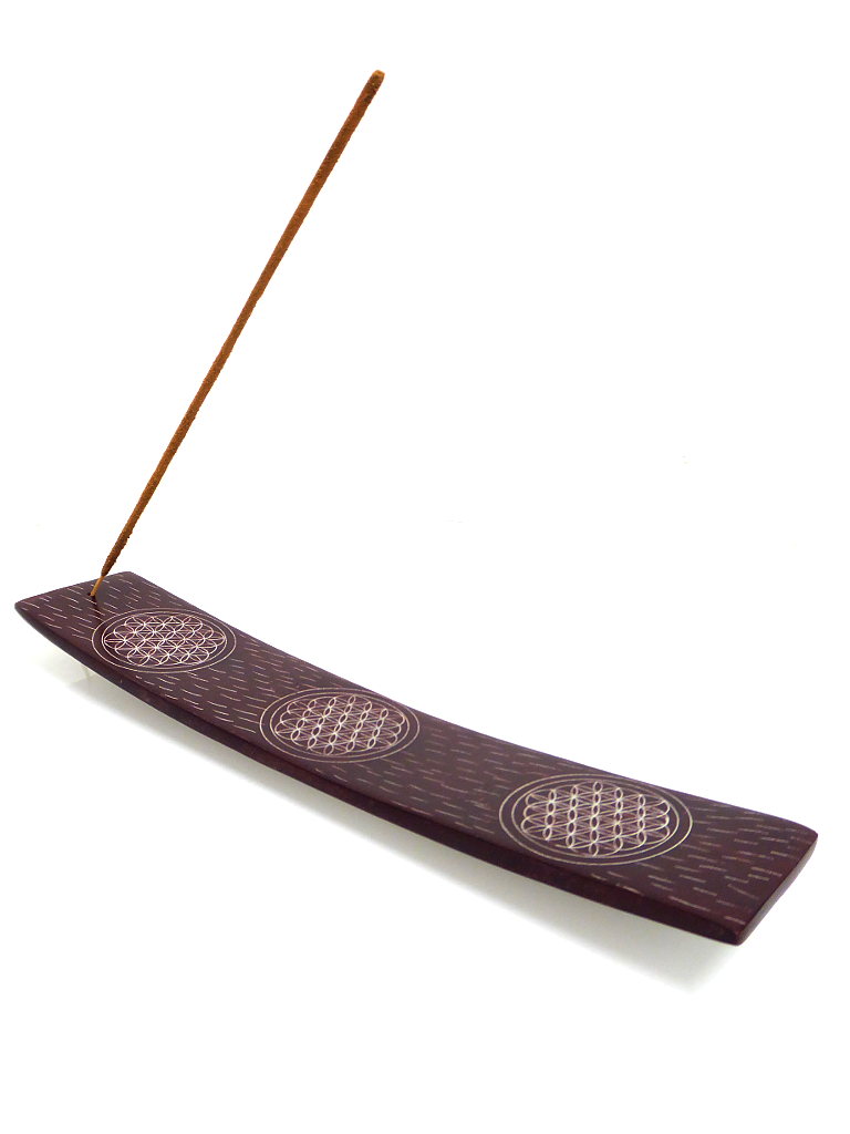 Räucherstäbchenhalter „Schiffchen – Blume des Lebens“ aus Speckstein
