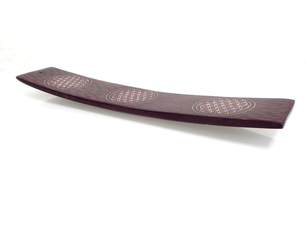 Räucherstäbchenhalter „Schiffchen – Blume des Lebens“ aus Speckstein